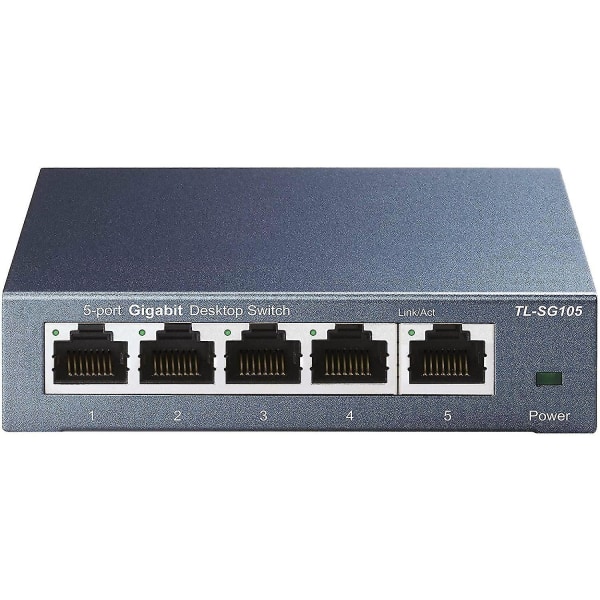 Ethernet-svitsj (tl-sg105) Gigabit 5 Rj45 metallporter 10/100/1000 Mbps, ideell for å forlenge ledningen