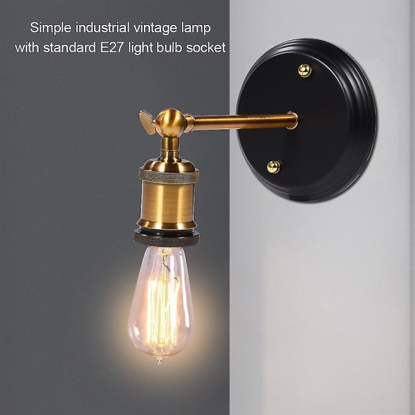 Vintage Industriel E27 væglampeholder - Til hjemmet i soveværelset, korridor, hall, enkelt hoved