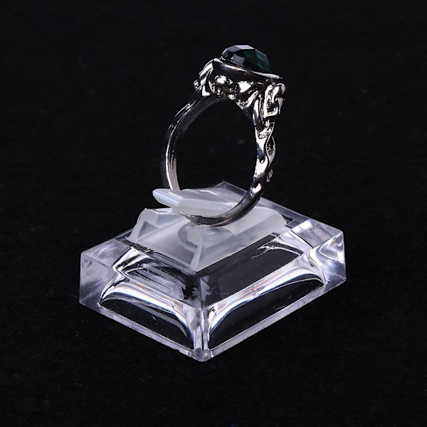 Akryl transparent ring display showcase smycken dekoration stativ hållare