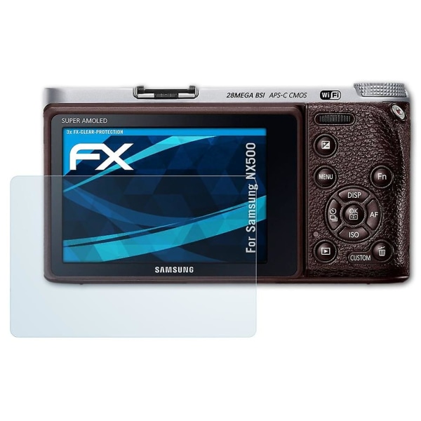 atFoliX 3x Schutzfolie kompatibel mit Samsung NX500 Displayschutzfolie klar