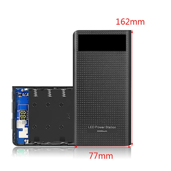 Dubbel USB 7x18650 Batteri för Fodral DIY Powerbank för Fodral 5v2a LCD-display Batte