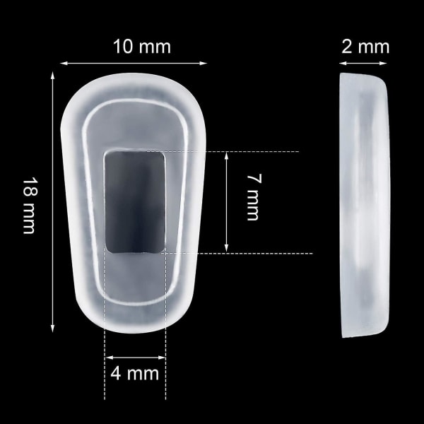 10 par silikon neseputetrekk Gjennomsiktige silikonbriller Neseputestykke Myke briller Anti-skli neseputer