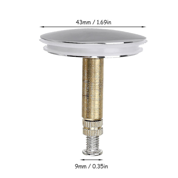 2 st badpropp diskbänkspropp, universell handfatspropp justerbar pop-up tätning badkarspropp, 43 mm