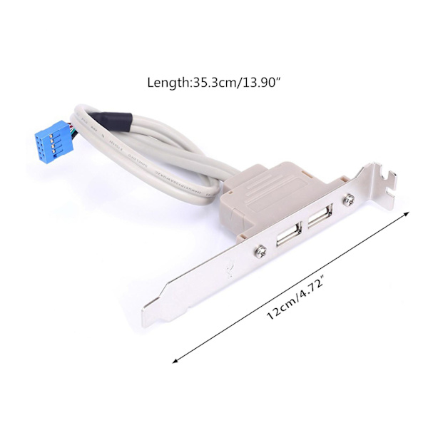 Computer Braket Motherboard 9pin Til 2 Porte Usb 2.0 Hunkontakt Bagpanel