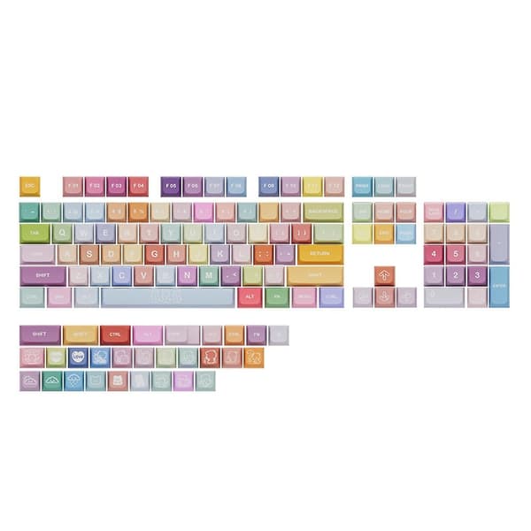 Xda profil søde farve keycap pbt dye sublimation sæt til mekanisk tastatur