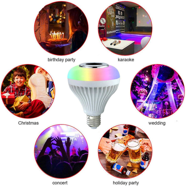 Musikafspilning Dæmpbar Trådløs LED-lampe Natlys Stueindretning 12w lamper Blub E27 fatning Creative Bluetooth-pære