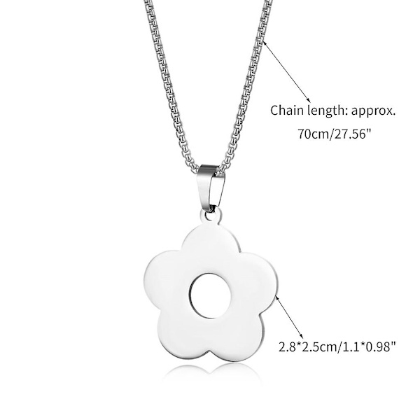 Blomsteranheng Halskjeder Rustfritt Stål Blomsteranheng Choker Blomstersmykker
