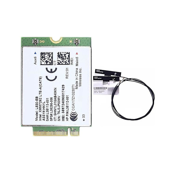 L830 - Wifi-kortti + 2 antennia 4G LTE L830 L35286-005 LTE-moduuli Cat6 300 Mbps 640 650 G5 840 846 850
