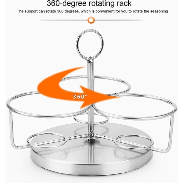 15*17cm Roterande Kryddburksset, Kryddburkar/flaskor i Rostfritt Stål med Skedlock för Sockerburk Servering Te