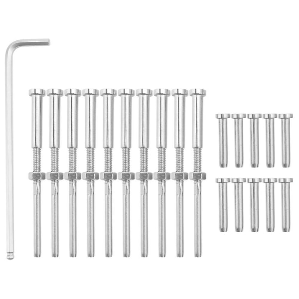 Stemball Swage And Invisible Hex Head Threaded Stud Tension End Fitting Terminal Combination Pack F