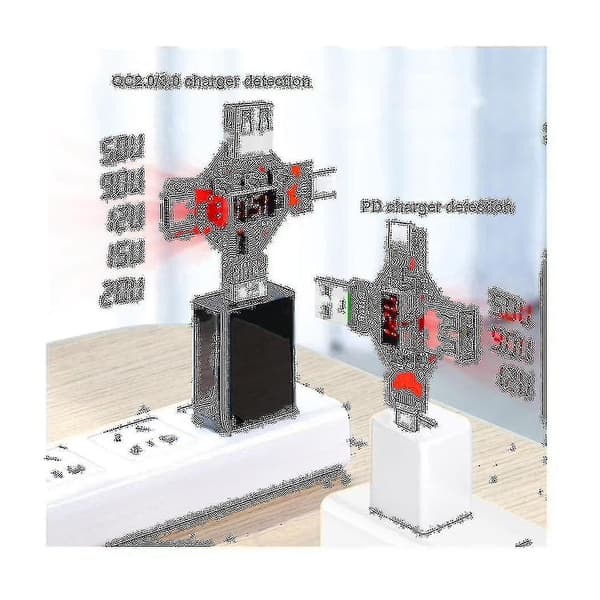 2-i-1 QC2.0 3.0 PD2.0 3.0 5V9V12V20V Snabbladdningsprotokoll Trigger Decoy Voltmeter Trigger Spänning