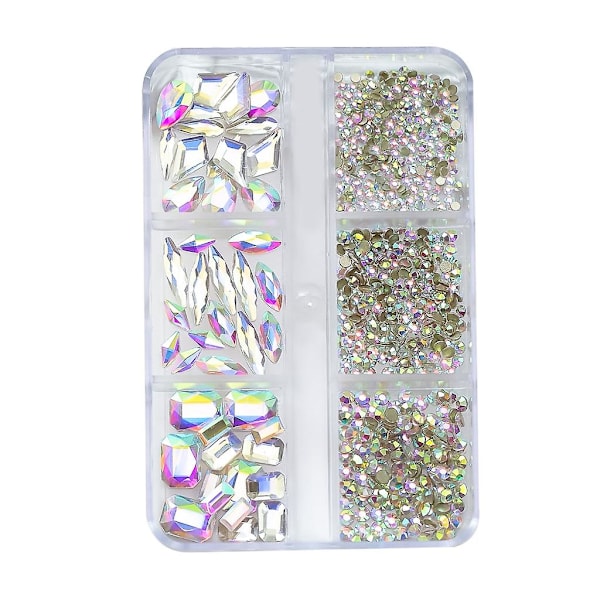 Mixed Nail Art Rhinestones Crystal Nail Gems Silver Nail Chain 3d Nail Jewelry