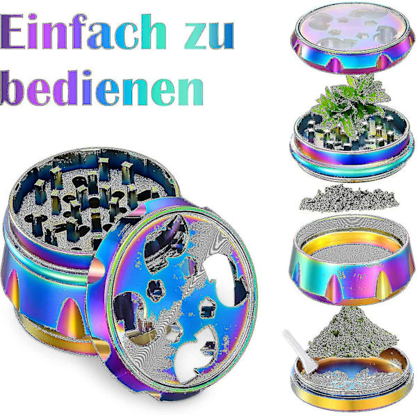 Urte Grinder, Krydderi Grinder 4 Dele, Knuser Grinder Til Krydderi, Kaffe, Lavet Af Zink Legering