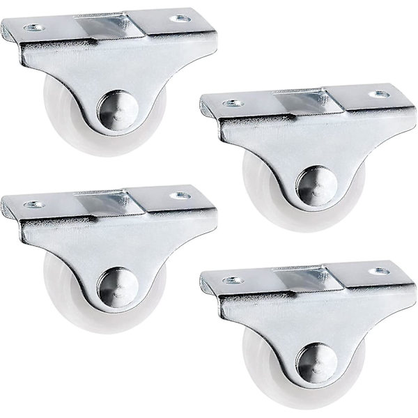 8 stk faste hjul 25mm plast møbler erstatningshjul orienteringsskuffhjul 1 tommers skuffhjul høyde 28mm hvit P