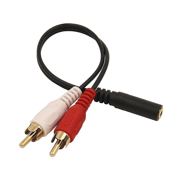 3,5 mm hona till 2 RCA hane stereo Y-kabel 10-pack, guldpläterad adapter för TV, smartphone, MP3, flik