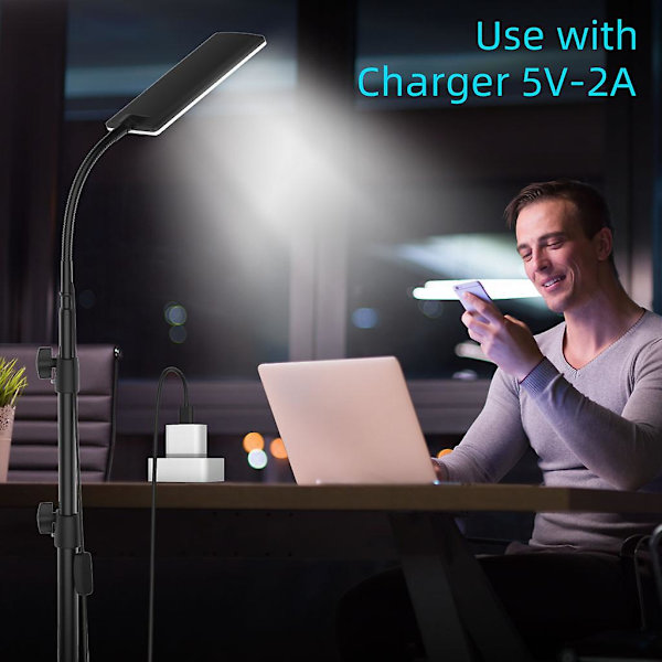 Käytännöllinen USB-LED-videovalo säädettävällä jalustalla videoneuvotteluihin
