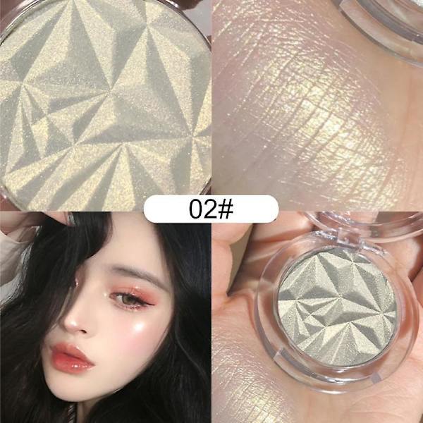 3 Färger Highlighter Puderpalett Glitter Diamant Shimmer Highlighter Ansiktskontur