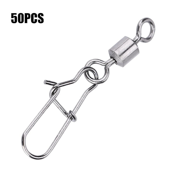 Roterande fiskekrok i rostfritt stål, 50 st, 2#, 4#, 5#, 6#, 8#