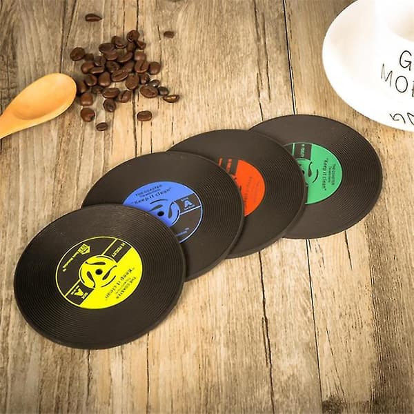 3 X Retro Cd-design Antislip Pvc Drink Coaster Pad Cup Coffee Mat Placemat
