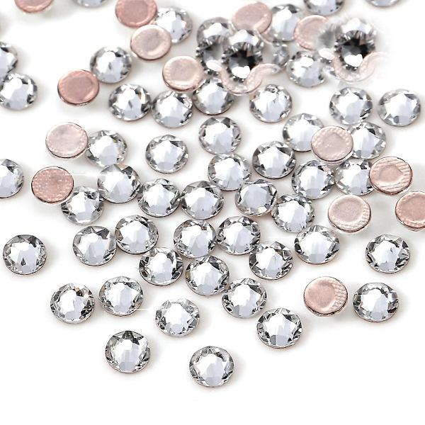 Flad ryg glas negl sten blandet størrelser negl kunst tilbehør glas perler manicure dekorationer 3d krystal perler smykker E