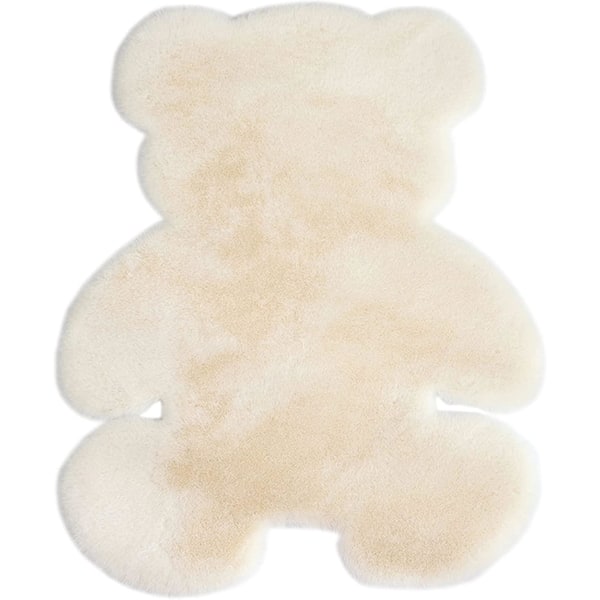 Bjørnetæppe Skridsikkert dekorativt tæppe Høj luv til stuen (beige)
