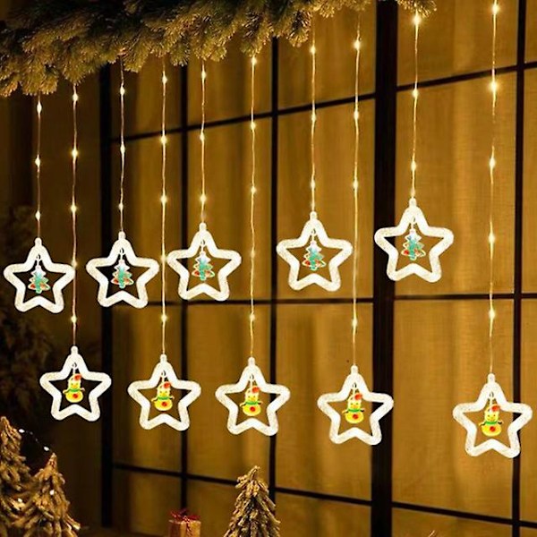 Christmas Led Decorative Lights Strip Star Curtain Lights Christmas Tree Lights String Festival Atmosphere Lights Star Lights