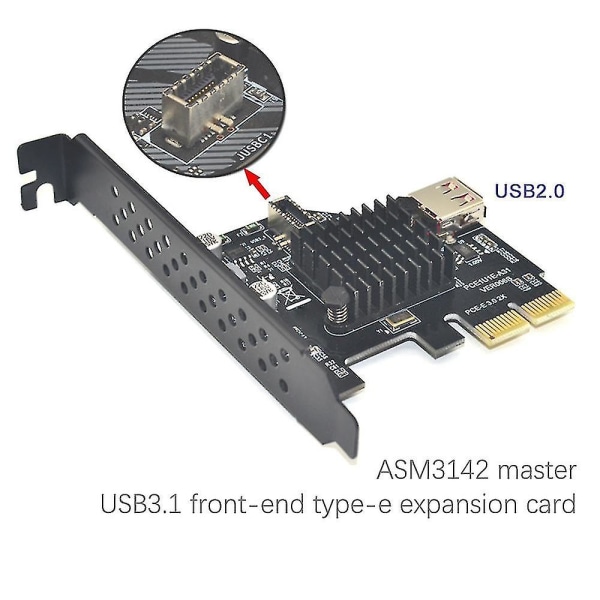 Usb3.1 Front Type-e utvidelseskort for Asm3142 Transfer 10gbps