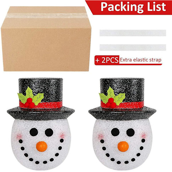 2-pack snögubbe jul veranda ljusöverdrag, snögubbe dekorationer utomhus jul ljusöverdrag används i veranda lampor, garage lampor, stora ljusarmaturer