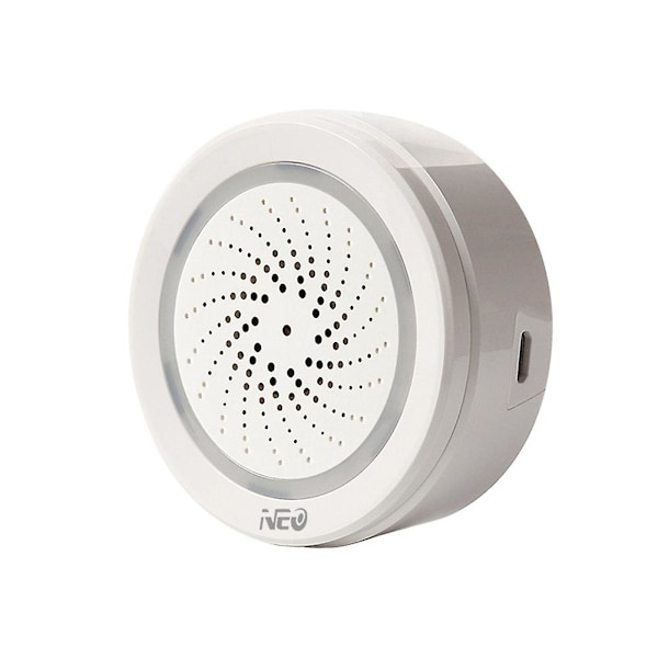 2 i 1 Tuya Smart Life Trådløs Wifi Sirene Alarm Sensor Lyd og Lys Alarm Sirene Support