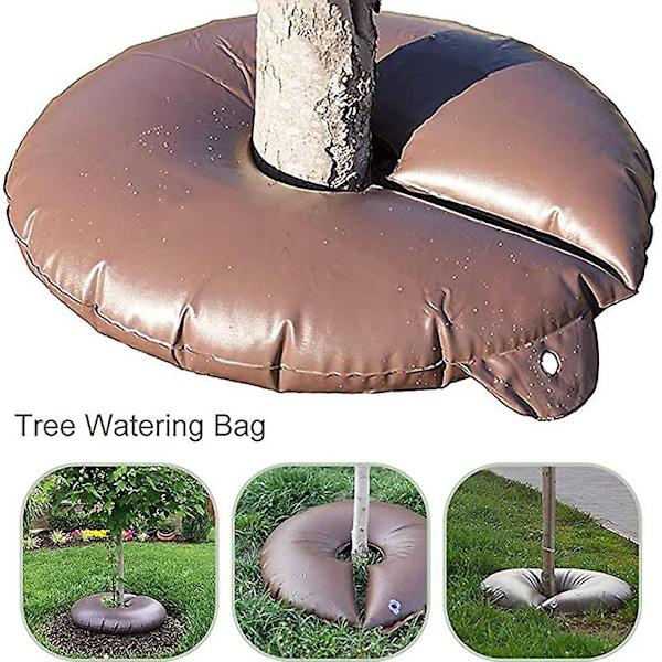 15 Gallons Trädbevattningsväska Ring Långsam Frisättning Rund Bevattningsväska Hållbar PVC Droppbevattning Vattenpåse Annulär Droppväska Kompatibel Nyligen Planterad, Mu