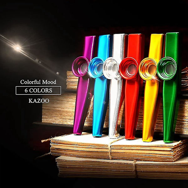 18 stk. Metal Kazoo Instrumenter Fløjter Ledsager Med Kazoo Membraner Til Guitar, Ukulele, Violin, Pi