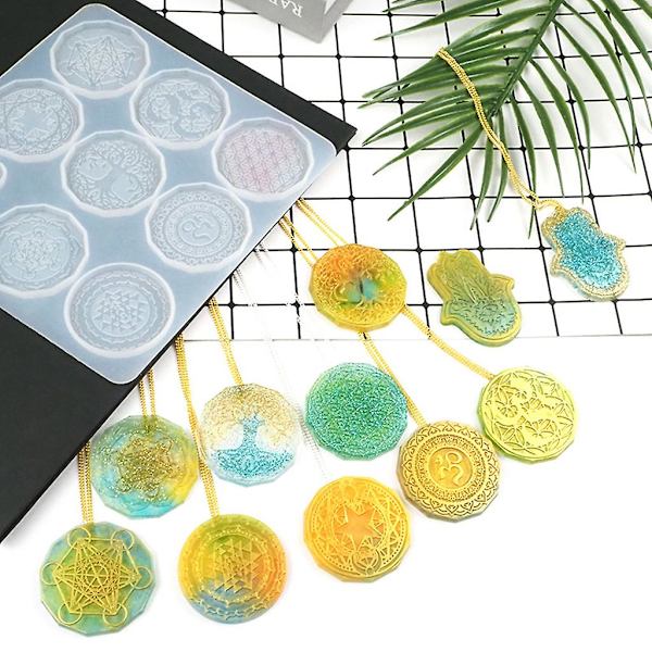 Diy-hantverkssmyckesform Blomma av livets örhängen Eardrop Danglers Silikonform