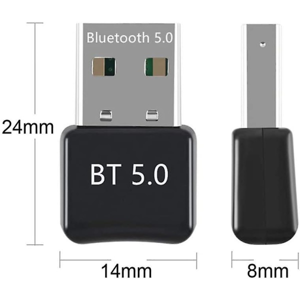 USB Bluetooth -sovitin Bluetooth 5.0 Mini USB -sovitin alhaisella power Plug and Play (Bluetooth 5.0)