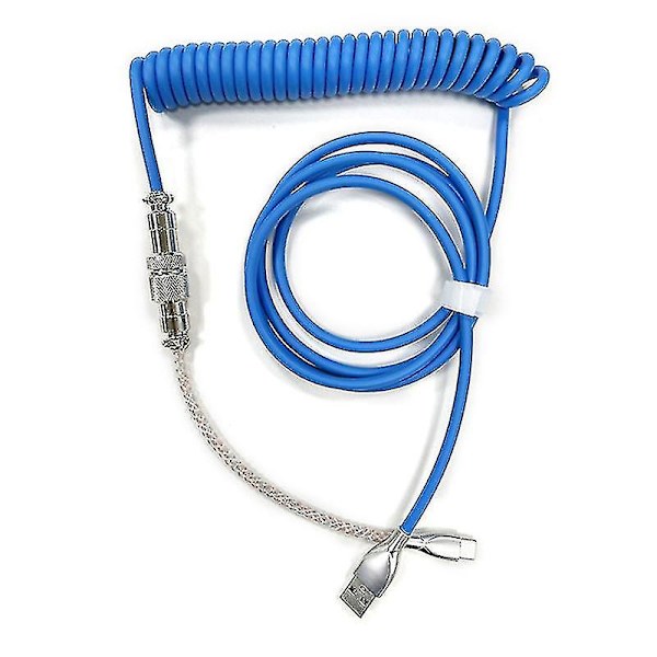 Spiralformad 1,5 m typ C Rgb Usb-kabel för mekaniskt tangentbord Aviator-kontakt