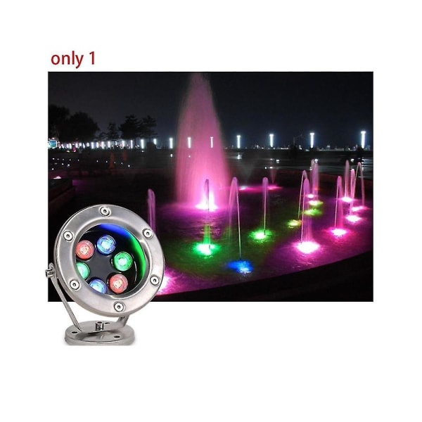 Rustfrit Springvand Lys LED Justerbar Vinkel Ip68 Undervandslys Ac 12v Rgb Multi Farve Ch