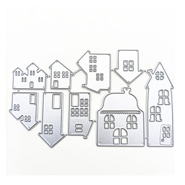 Hus Metal Skæredør Stencil Diy Scrapbooking Album Papirkort Skabelon Form