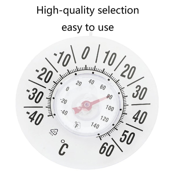 Vindue Termometer Temperatur Indendørs/Udendørs Skive Rund Sug På Vinduer Nbd