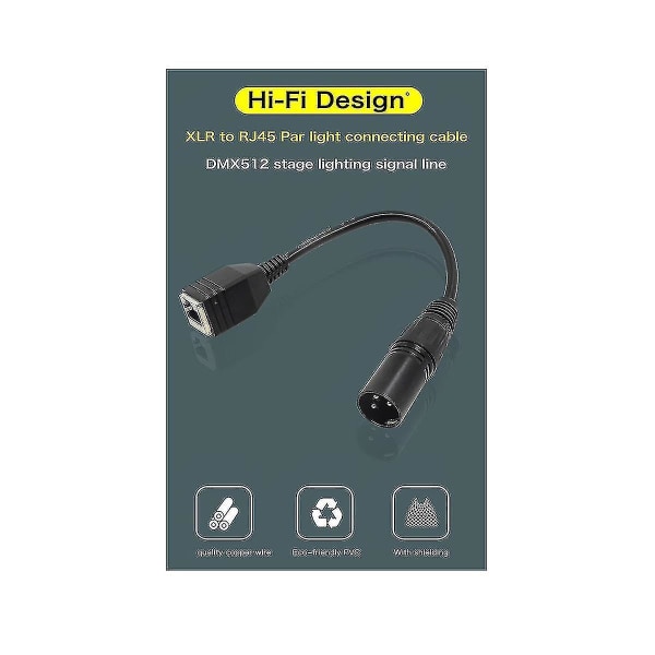 Adapterkonverter DMX-kabelforlengelseskabel XLR 3-pinners til RJ45-nettverkskontakt (hunn)