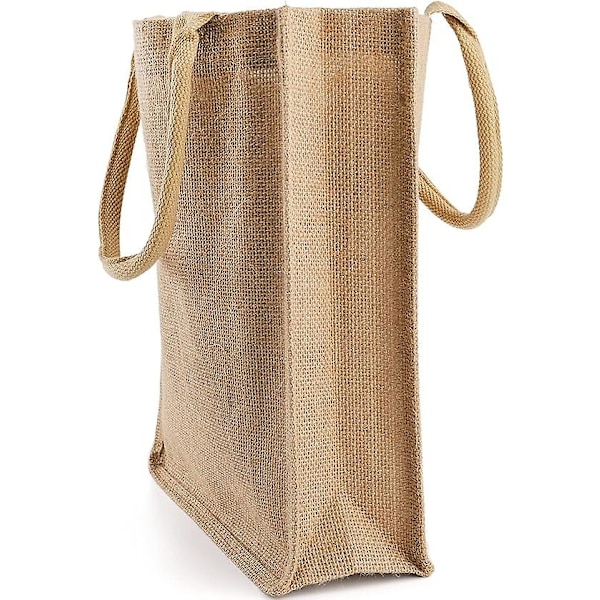 2 Pak Burlap Tote Tasker med Burlap Håndtag - Genanvendelige Indkøbstasker til Svømning, Fiskeri og Indkøb