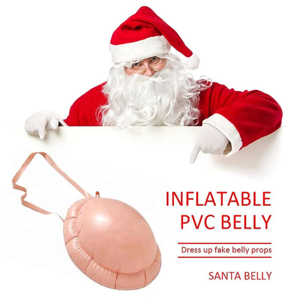 Joulupukki puhallettava Fake Belly Cosplay Näkymätön Fake Belly Raskaus Vatsa kypäräselkä