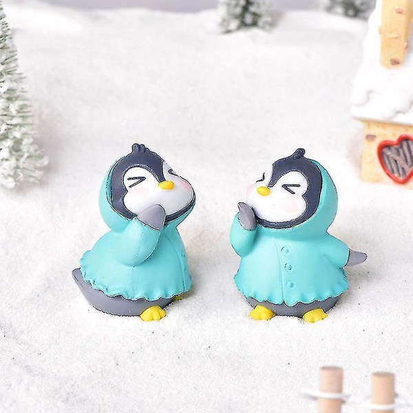Super söt pingvin mikro landskap prydnad mångsidig miniatyr pingvin figurer för