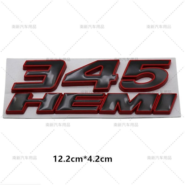 3D Metall 345 Hemi Motorlogga 392 Hemi Emblem Badge Bilstickers Dekal För Dodge Charger Caliber Jeep Bilstyling Tillbehör h-07