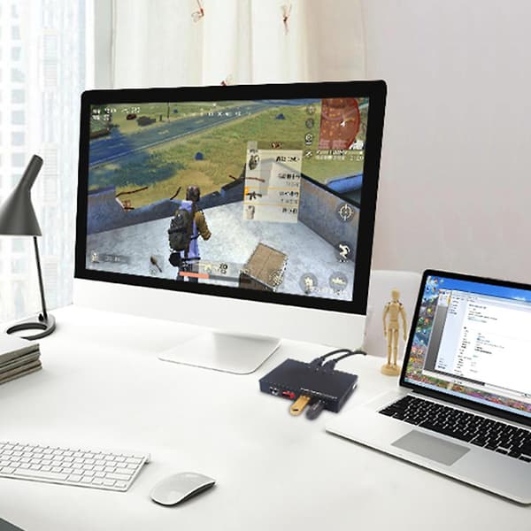 4 portars KVM VGA-switchhubb USB 2.0 PC-delning Datorväxel för skrivare PC