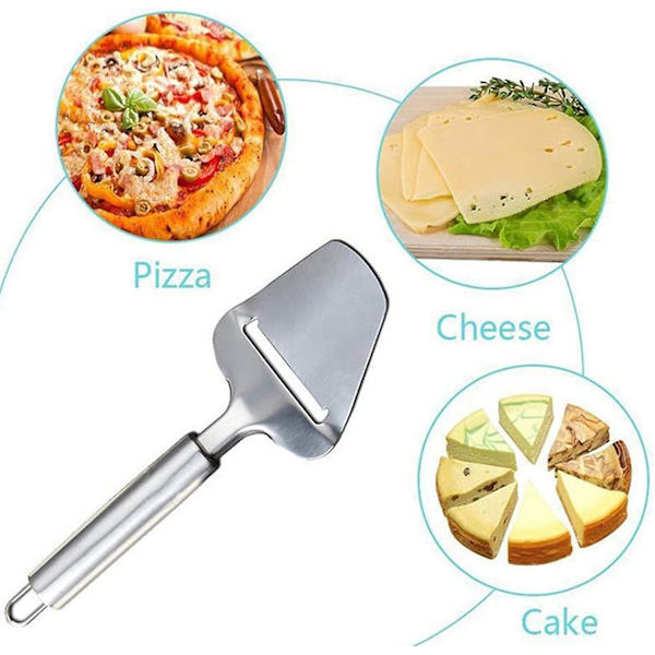 Ostehøvel i rustfritt stål, ostekutter, kakeskjærer, smør- og sjokoladespade, pizzaskrape, kjøkkenredskap, høy kvalitet