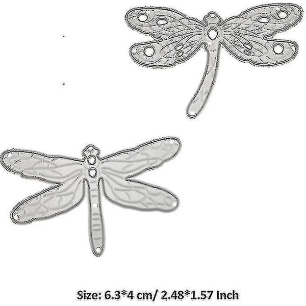 To stykker Dragonfly Metal Skæring Dies Stencils Die Cuts Til Kortfremstilling Scrapbog Dyreprægning Mappe Gør-det-selv Scrapbog Decor Skabelon