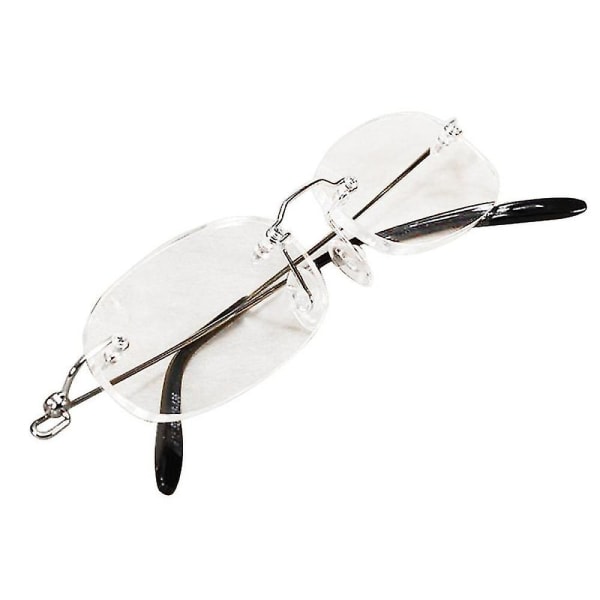 Unisex flexibla båglösa läsglasögon Lätt glasögon 2,00 med case