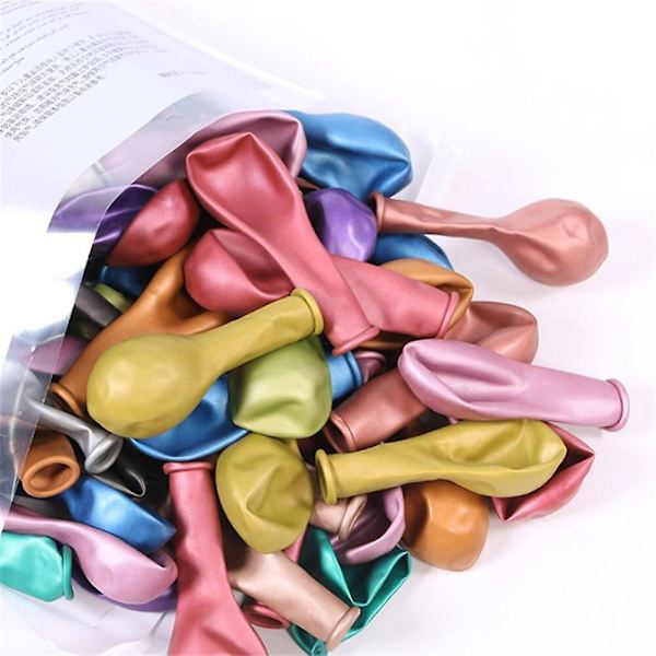 50 st Metallic Latexballonger 10 tum Tjocknade Guld Silver Färg Latexballonger Bröllop Fest