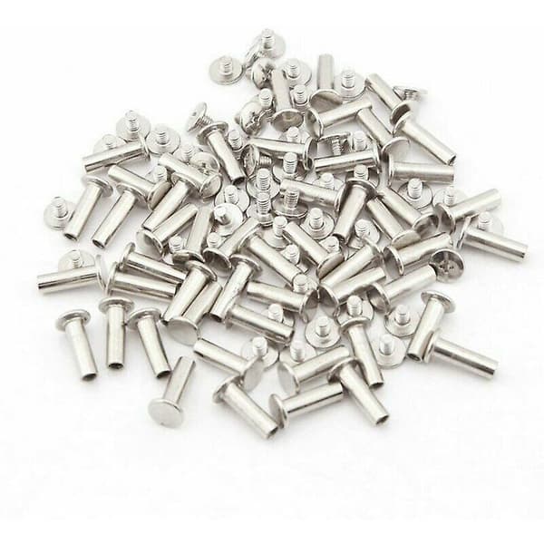 30 Set Bindningsskruvar, 5mm X 15mm Nickelpläterade Bindningsskruvar, Silverfärgade