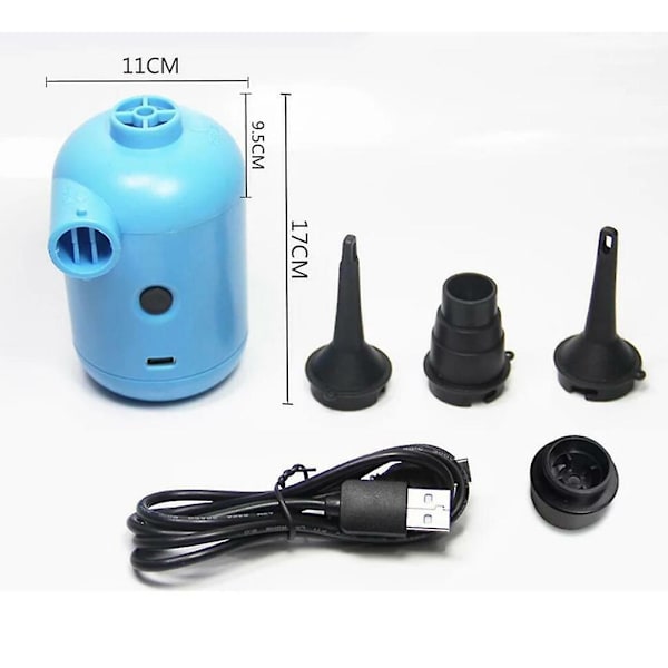 USB Elektrisk Luftpump för Poolflottar, Båtar, Luftmadrasser, Bilpump, Uppblåsbara