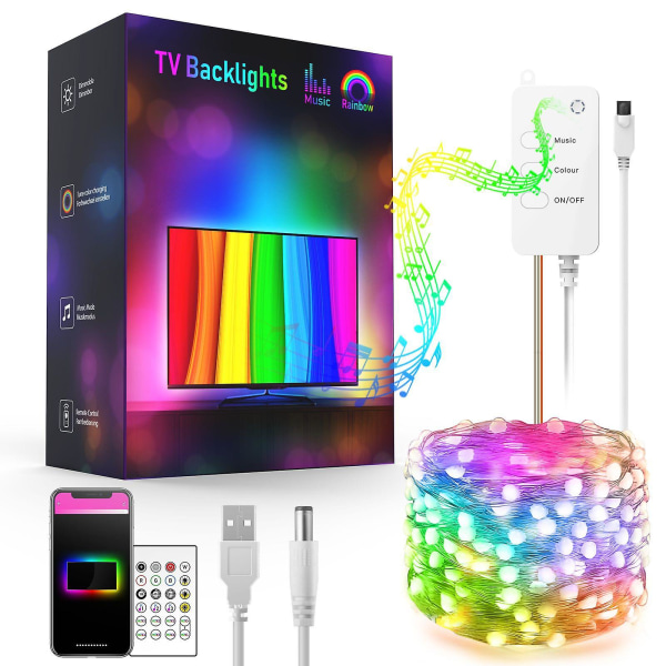 RGB LED Wifi Smart TV-bakgrundsbelysning USB 5V IP44 Ambient Light Strip Smart String Light Strip